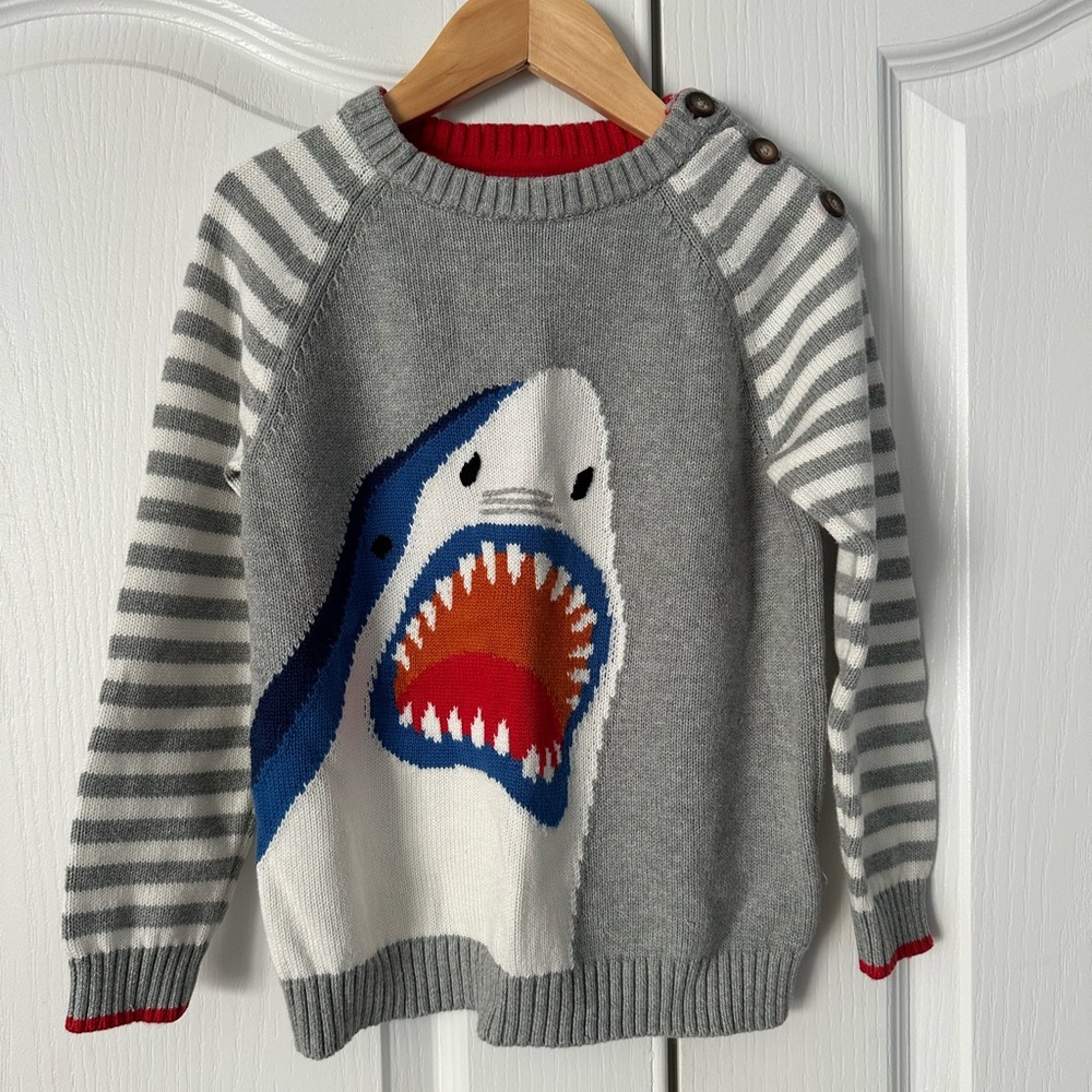 Mini Boden Red and Gray Sweater